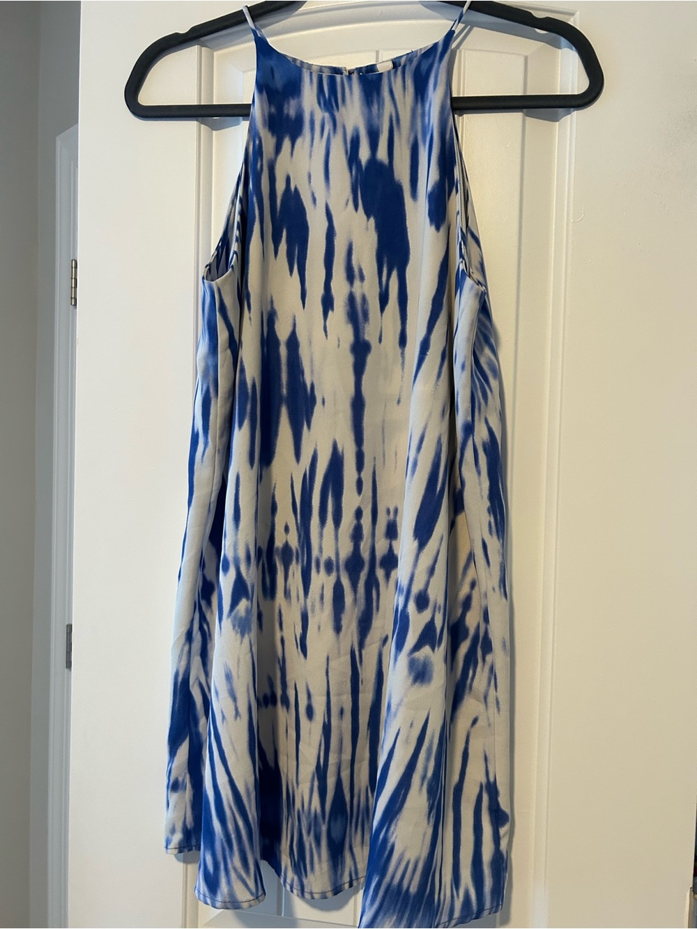 Tyche Blue and White Halter Tie-Dye Top/Mini Dress